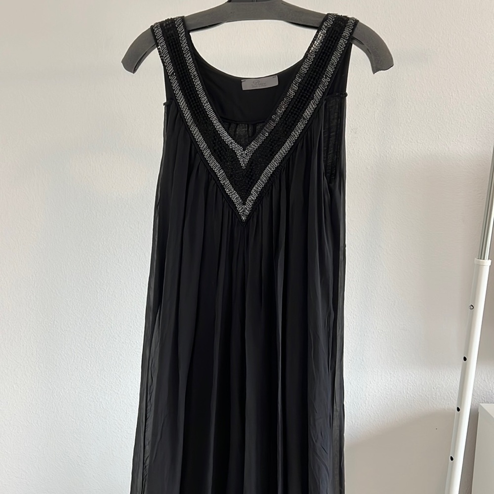 Black maxi dress with sequins S/M